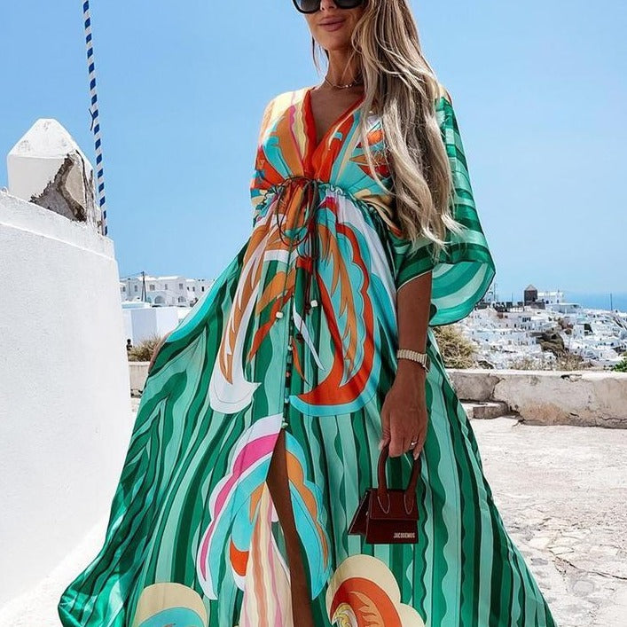 Digital Print V-neck Maxi Dress - 🔥50% OFF NOW!🔥