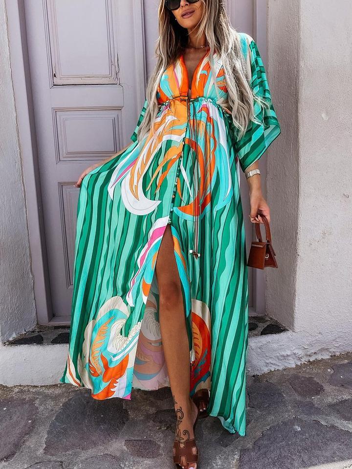 Digital Print V-neck Maxi Dress - 🔥50% OFF NOW!🔥