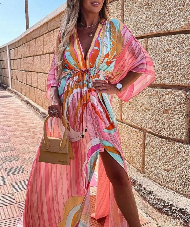 Digital Print V-neck Maxi Dress - 🔥50% OFF NOW!🔥